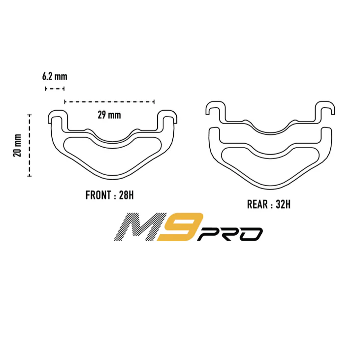 ENVE M9 PRO 29" aro dianteiro de 29 mm