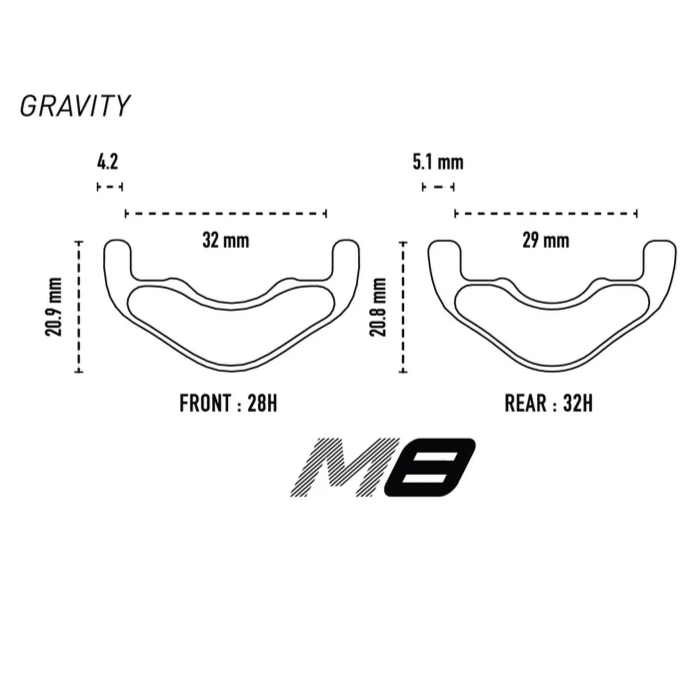 ENVE M8 29" 32mm jante dianteira