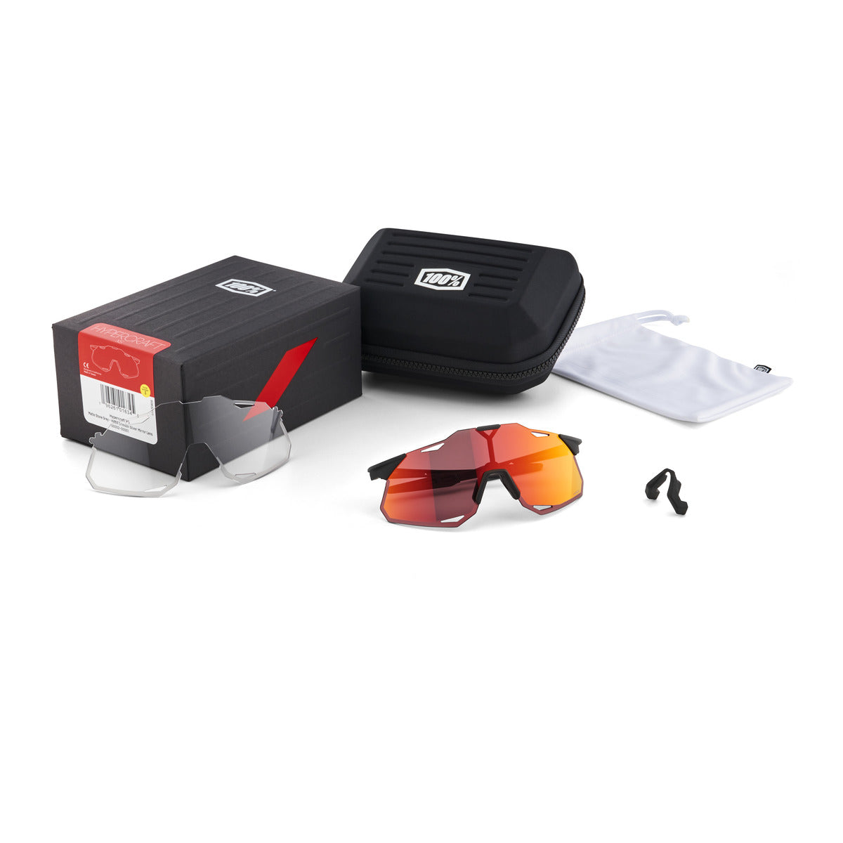 100% HYPERCRAFT XS Soft Tact Preto Hiper Multilayer Mirror Red Goggles