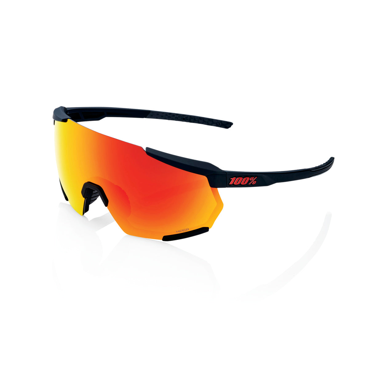 Óculos de proteção 100% RACETRAP 3.0 Soft Tact Preto Hiper Multilayer Mirror Red