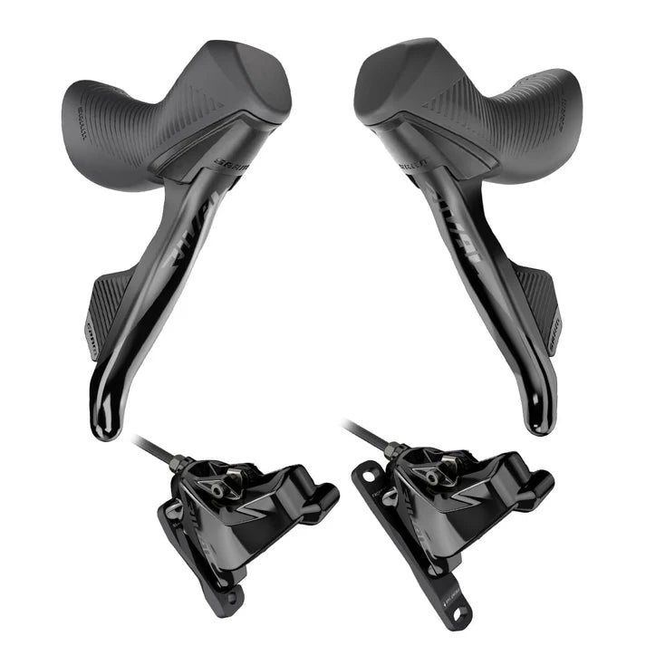Par de manetes e pinças SRAM RIVAL AXS HRD 2x12 Flat Mount Discless