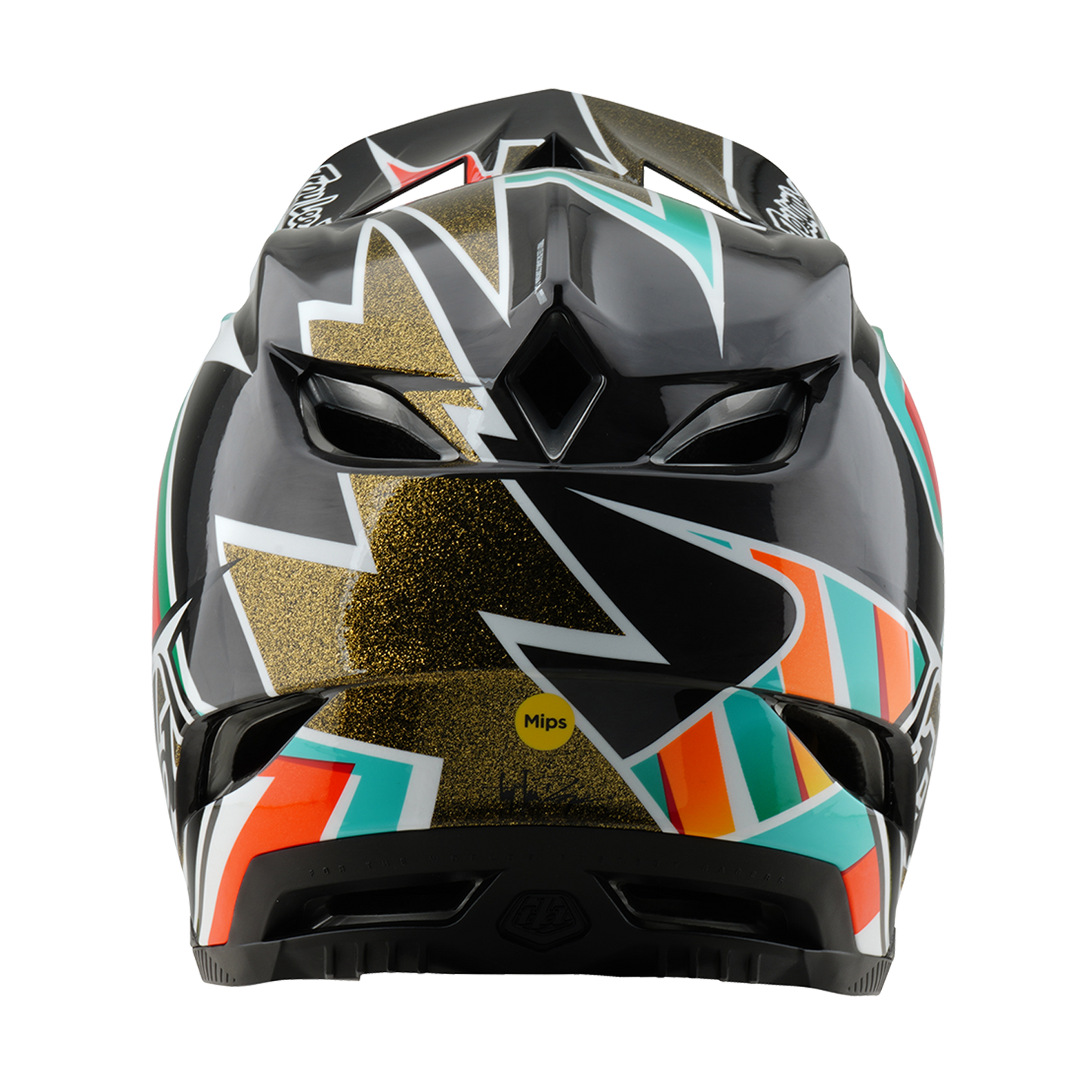 Capacete de BTT TROY LEE DESIGNS D4 CARBON MIPS FRAMES Preto/Dourado
