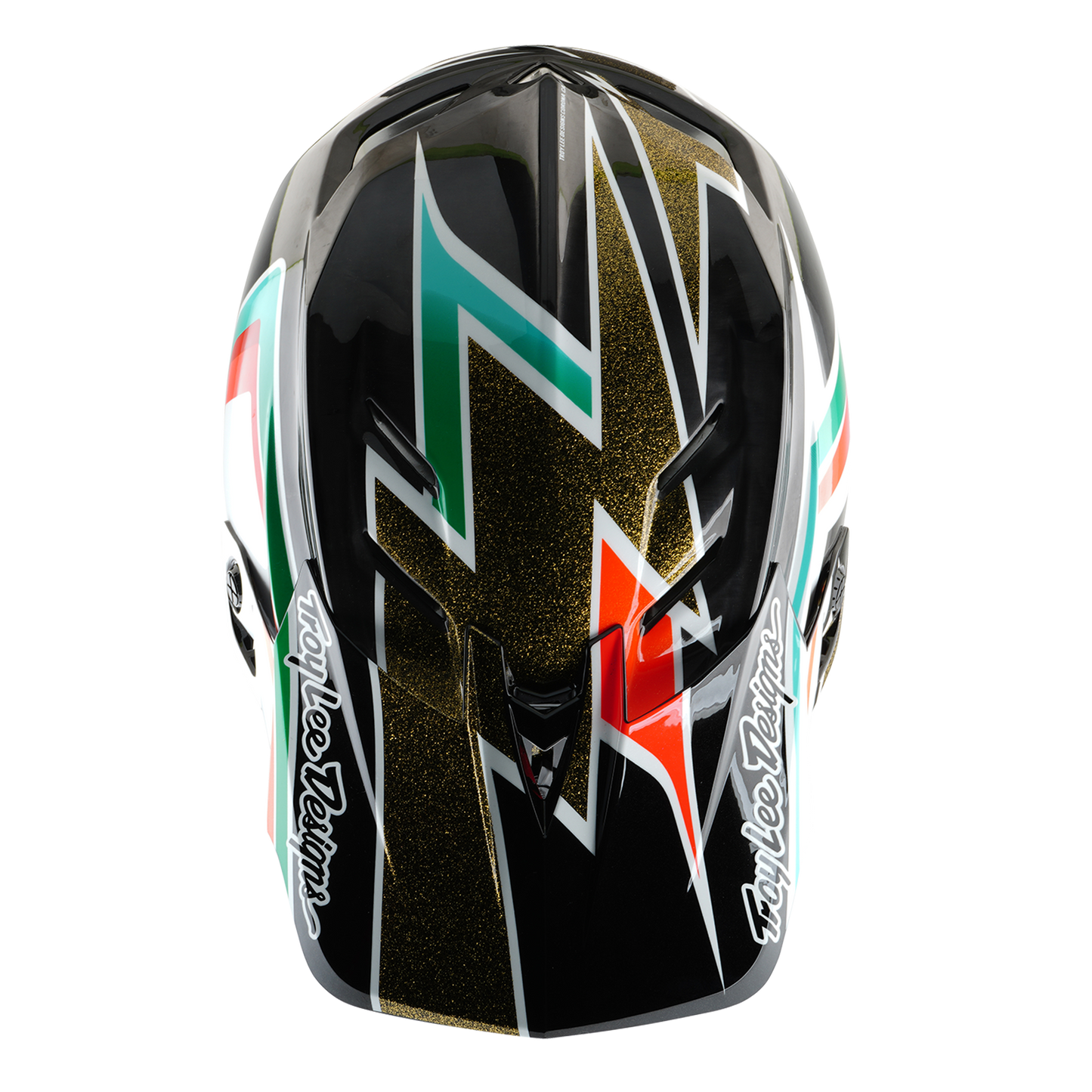 Capacete de BTT TROY LEE DESIGNS D4 CARBON MIPS FRAMES Preto/Dourado