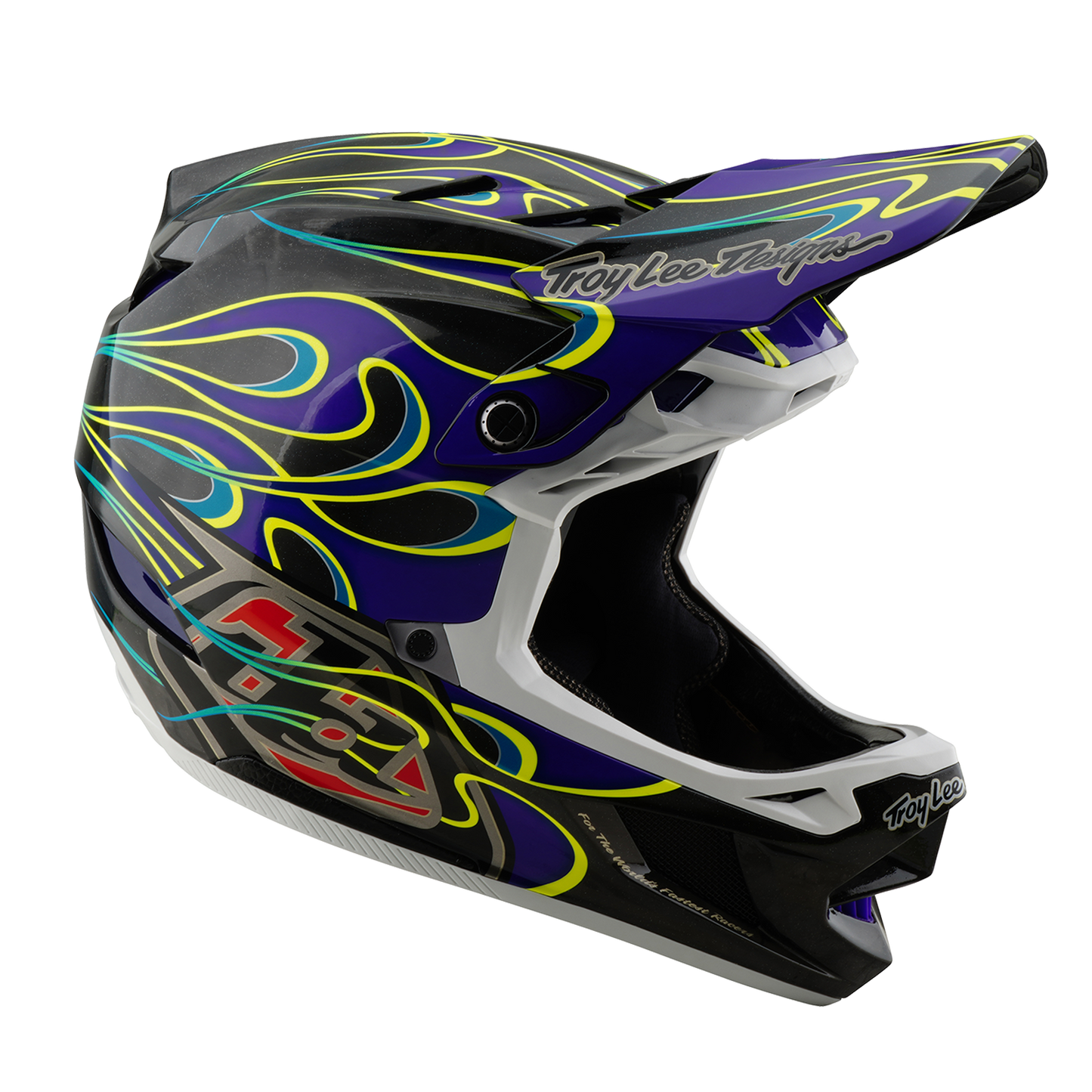 Capacete de BTT TROY LEE DESIGNS D4 CARBON MIPS Drip Preto/Púrpura