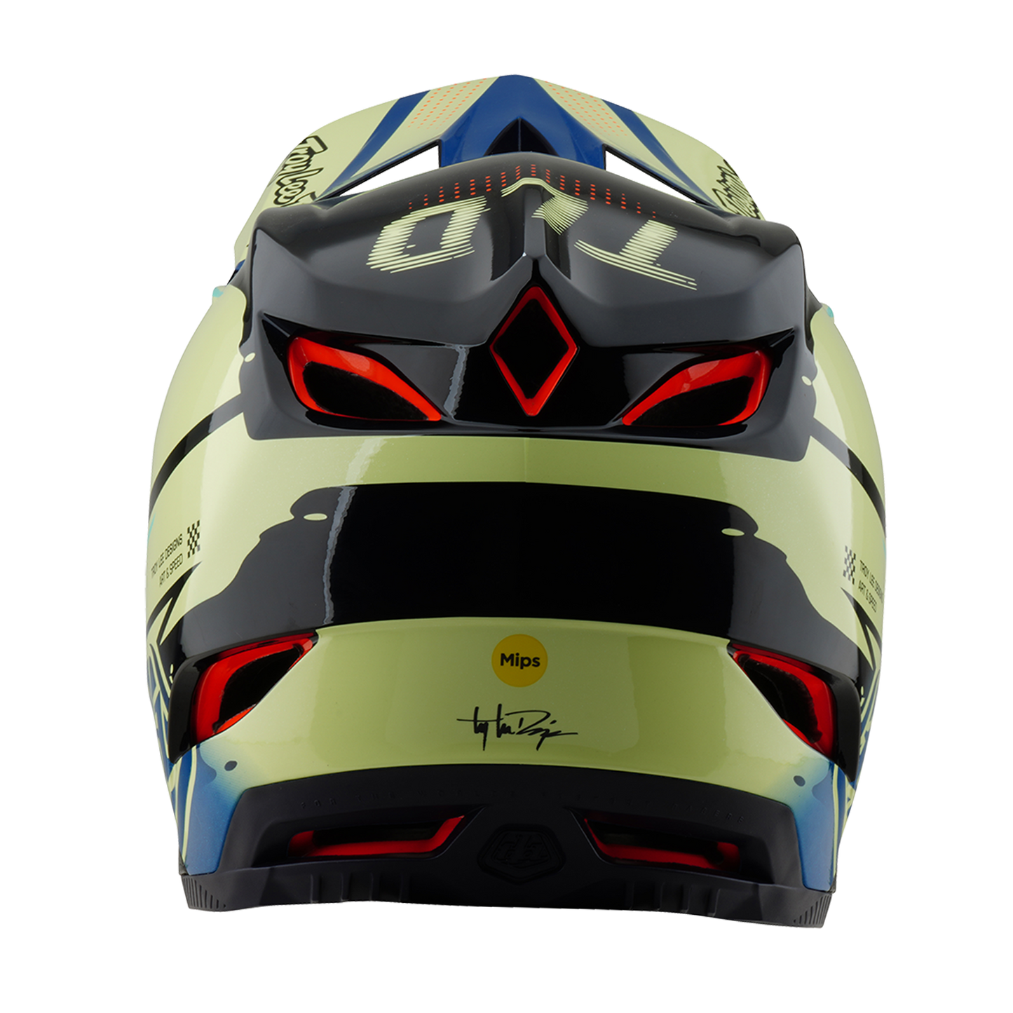 Capacete de BTT Troy Lee Designs D4 CARBON MIPS Drip Amarelo