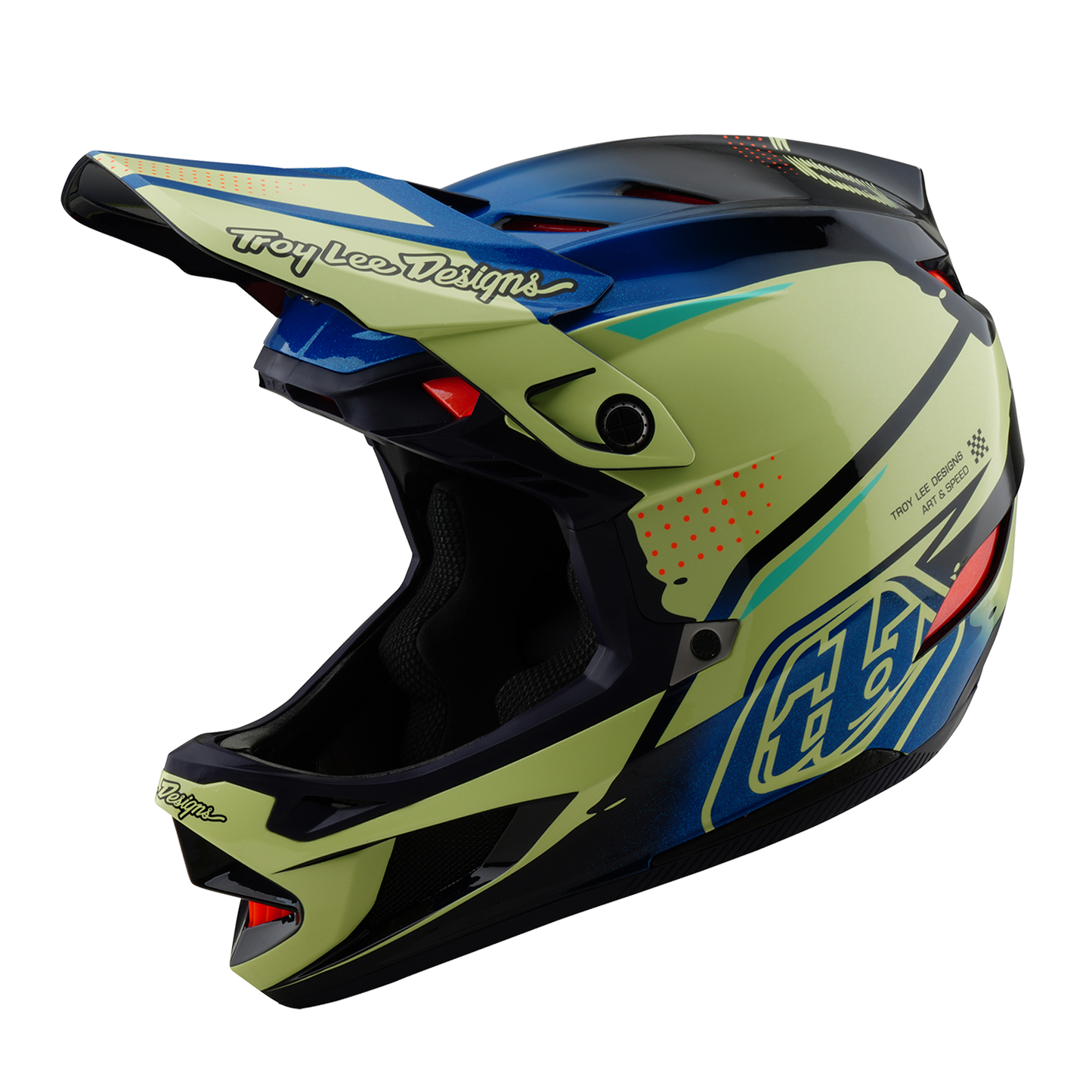 Capacete de BTT Troy Lee Designs D4 CARBON MIPS Drip Amarelo