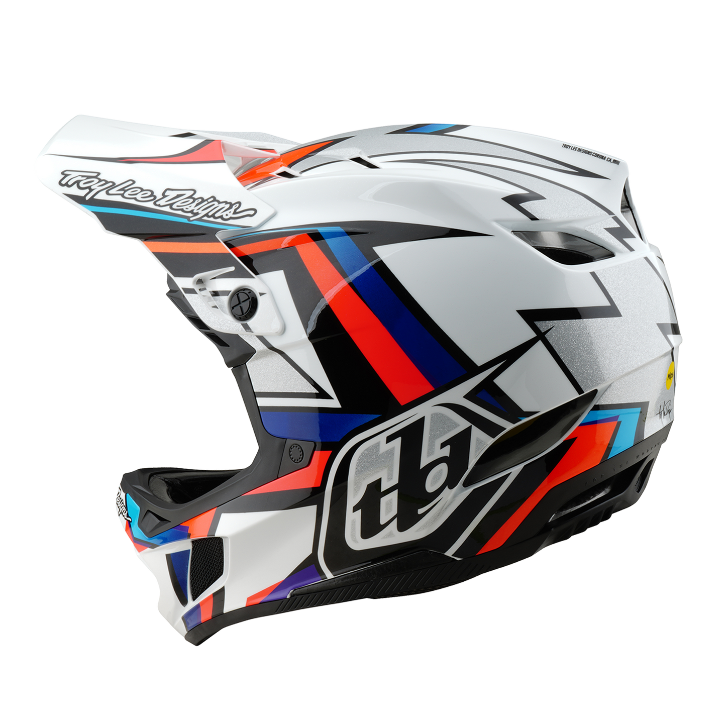 Capacete MTB TROY LEE DESIGNS D4 COMPOSITE FRAMES Branco/Cinza 2025
