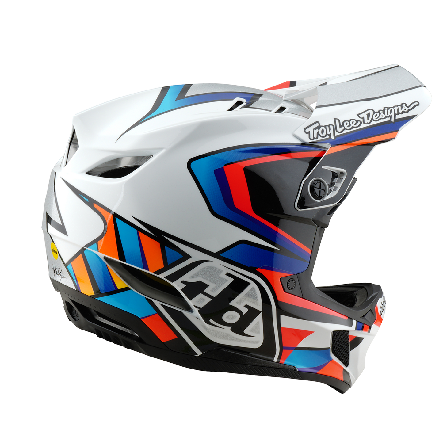 Capacete MTB TROY LEE DESIGNS D4 COMPOSITE FRAMES Branco/Cinza 2025