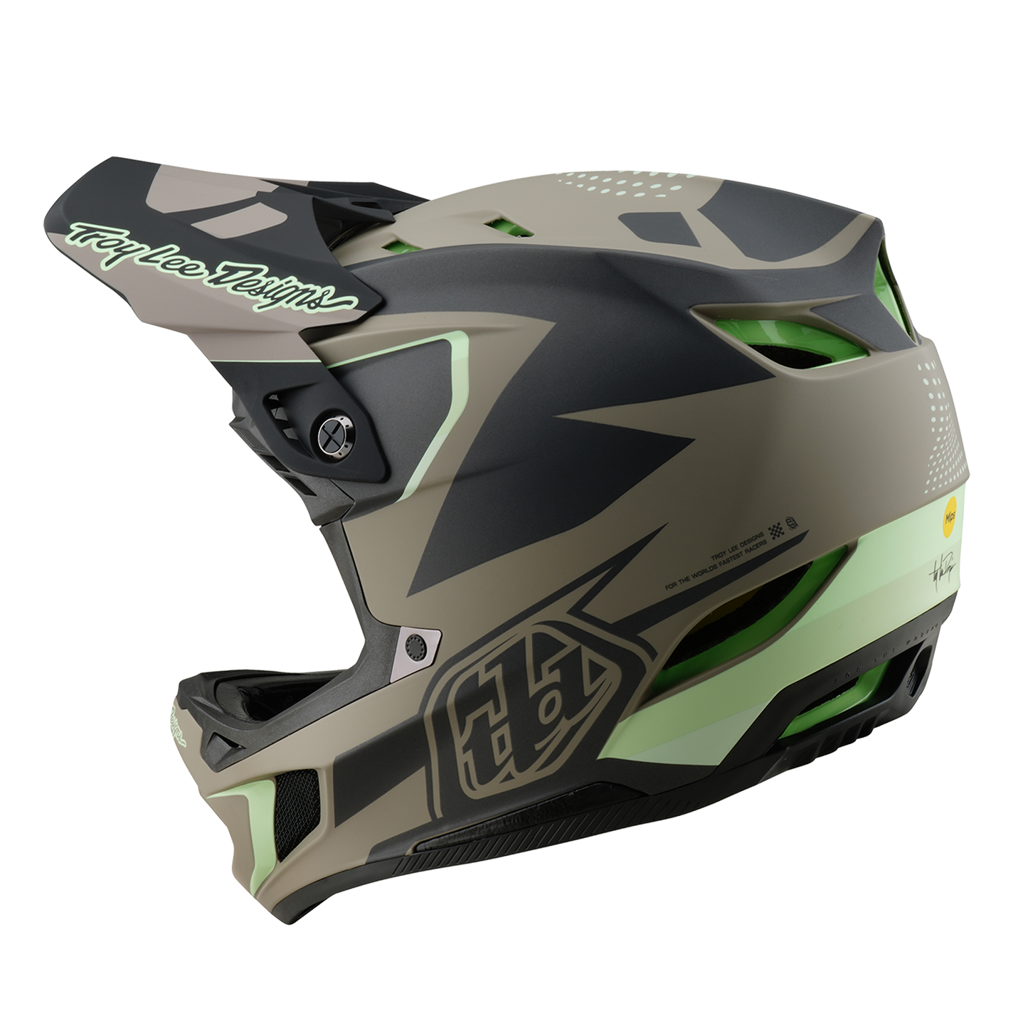 Capacete MTB TROY LEE DESIGNS D4 COMPOSITE MIPS Castanho/Preto/Amarelo