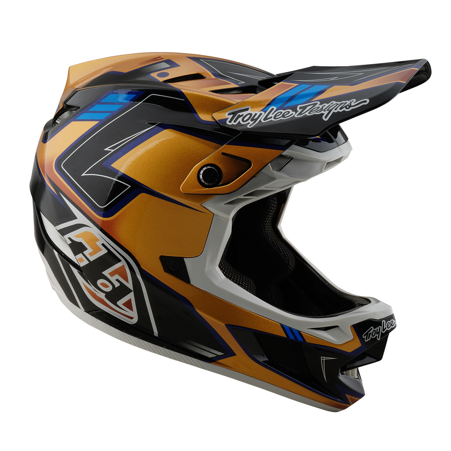 Capacete de BTT TROY LEE DESIGNS D4 COMPOSITE MIPS ROYALTY Preto/Dourado