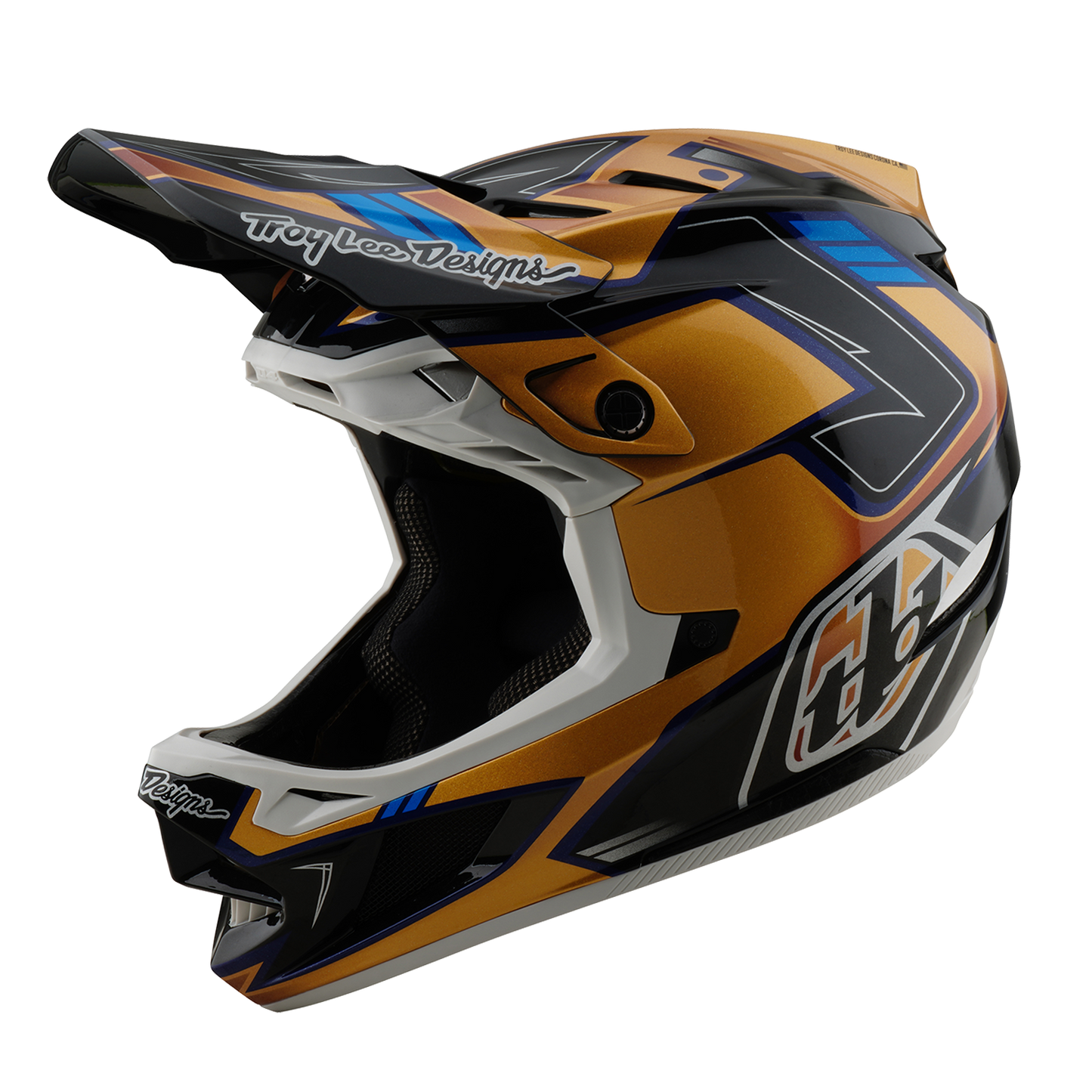 Capacete de BTT TROY LEE DESIGNS D4 COMPOSITE MIPS ROYALTY Preto/Dourado