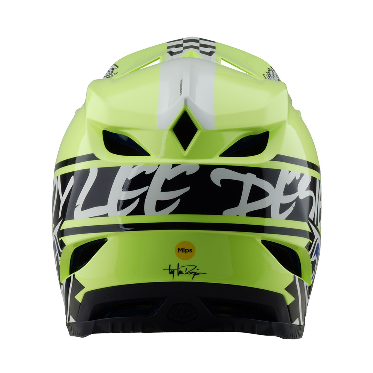 Capacete de BTT Troy Lee Designs D4 POLYACRYLITE MIPS FIFTY 50 Azul/Amarelo