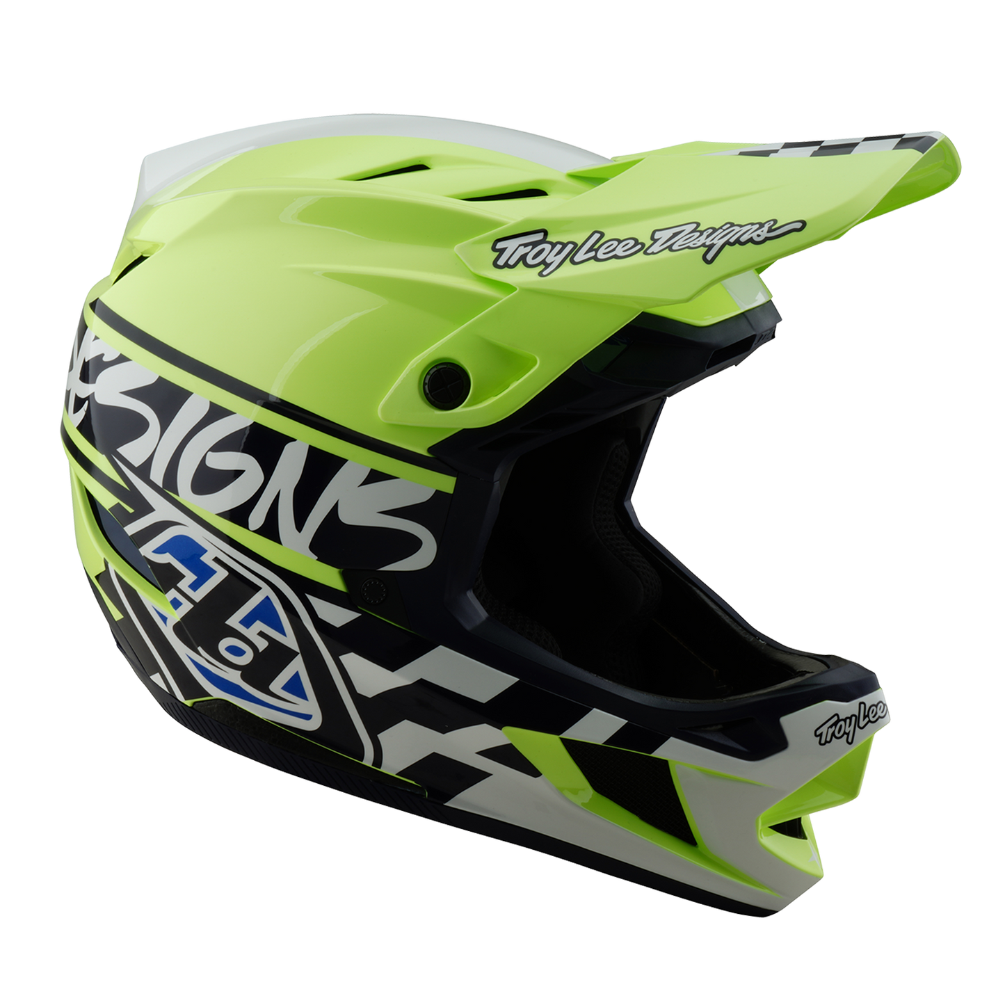 Capacete de BTT Troy Lee Designs D4 POLYACRYLITE MIPS FIFTY 50 Azul/Amarelo
