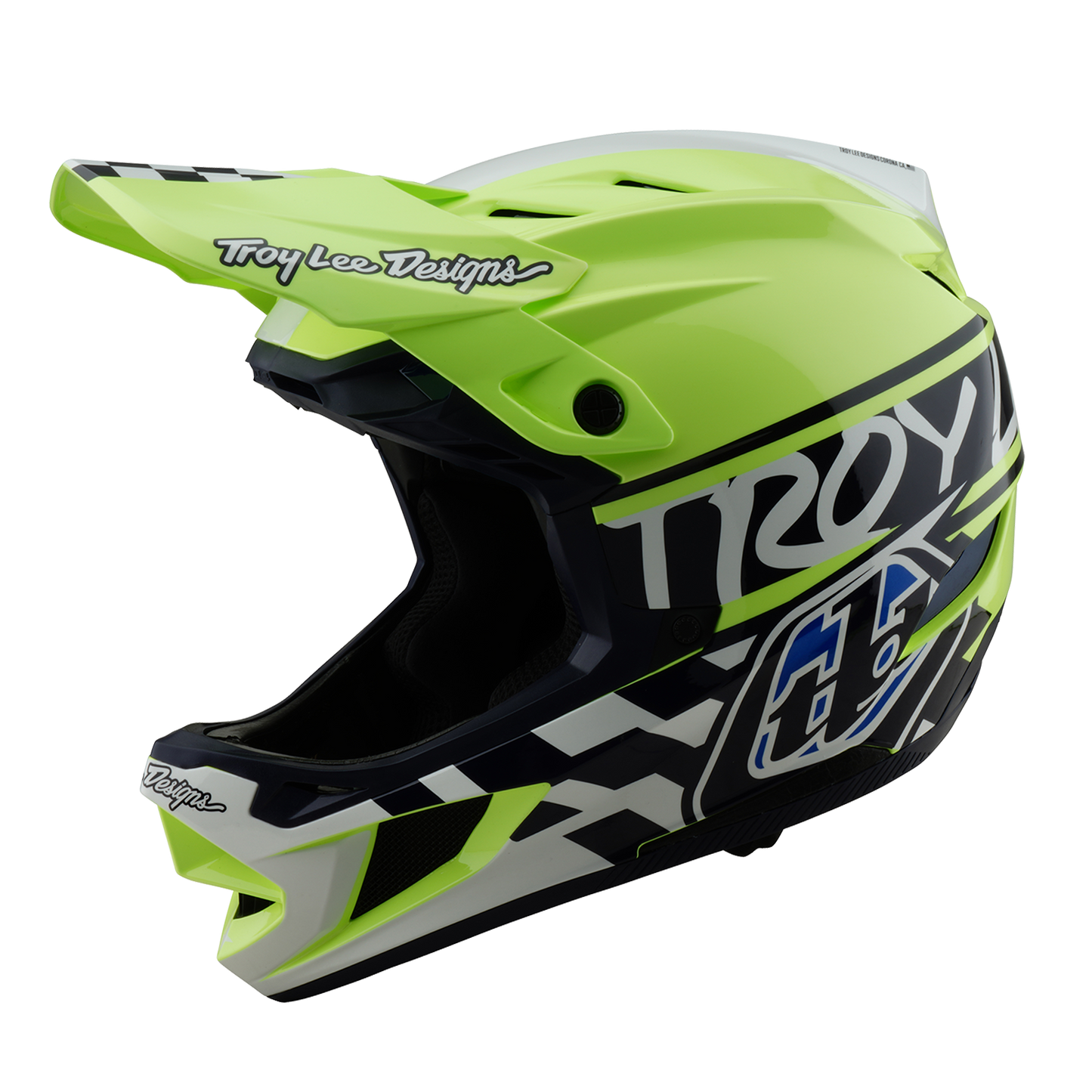 Capacete de BTT Troy Lee Designs D4 POLYACRYLITE MIPS FIFTY 50 Azul/Amarelo