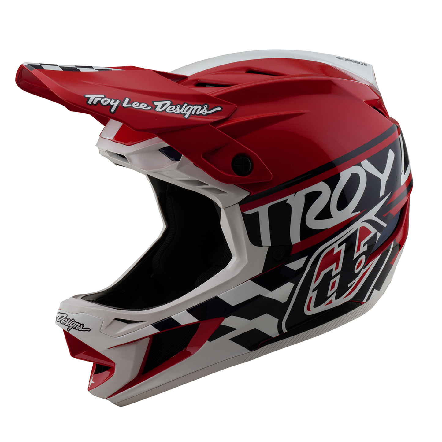 Capacete de BTT TROY LEE DESIGNS D4 POLYACRYLITE FIFTY 50 Branco/Vermelho 2025