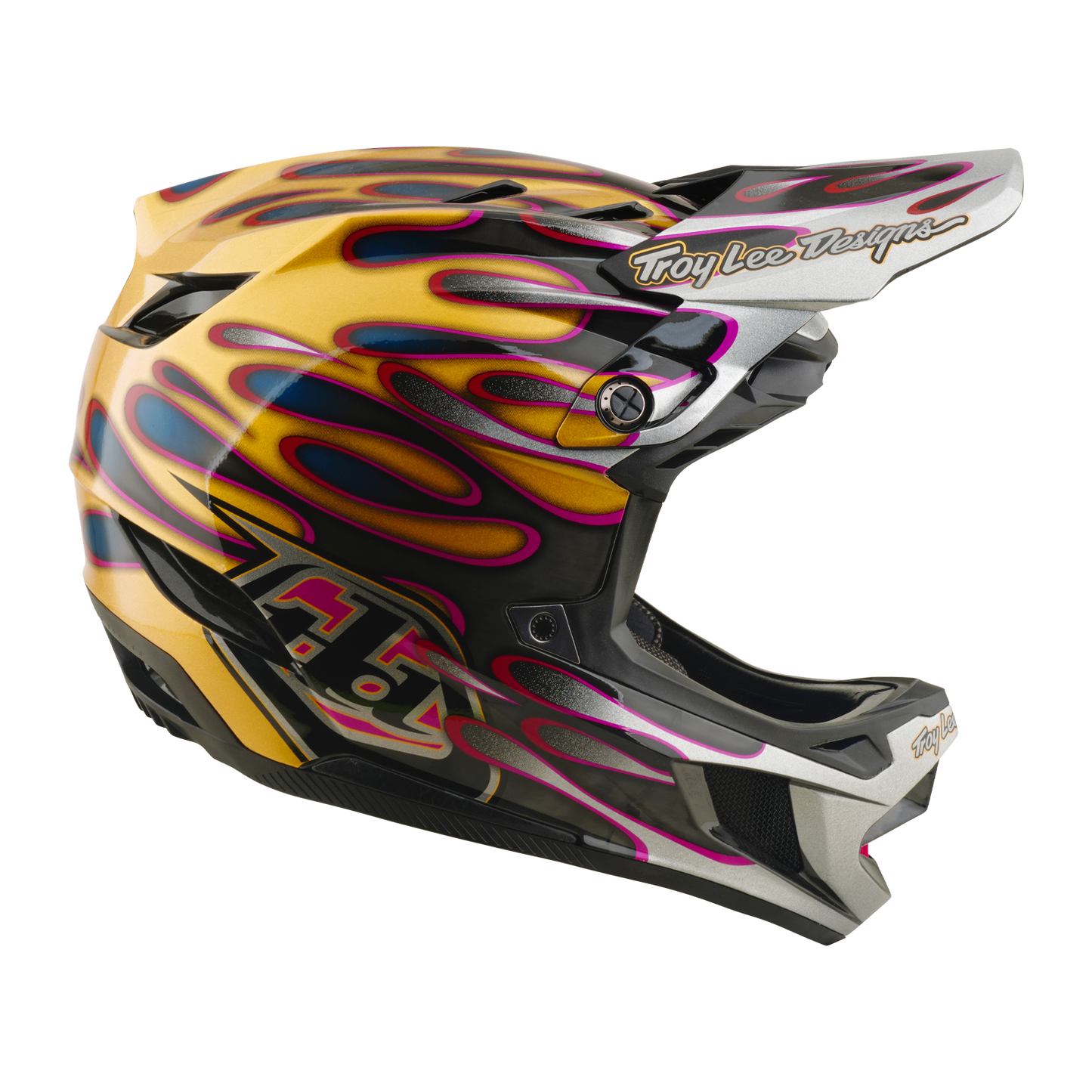Capacete de BTT TROY LEE DESIGNS D4 CARBON MIPS Overspray Dourado/Preto