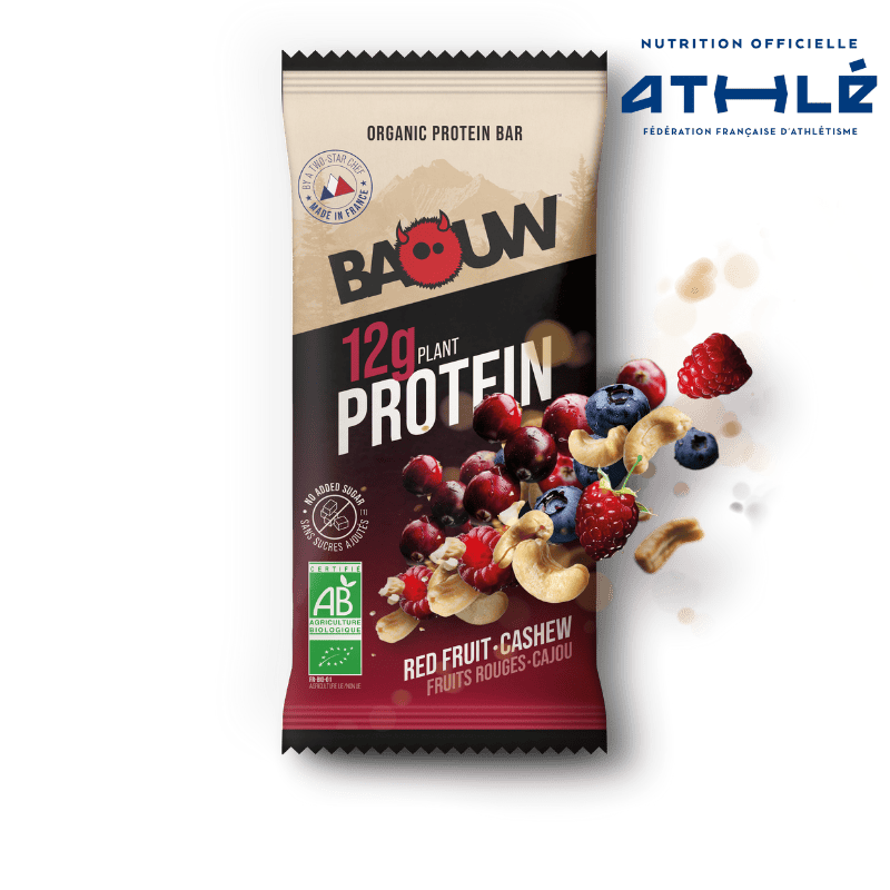 BAOUW ORGANIC EXTRA Barra de Proteína de Frutos Vermelhos/Caju (50g)
