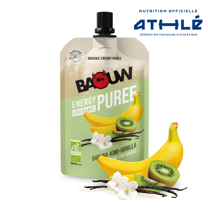 BAOUW Receita Energética de Fruta Biológica Puré de Banana/Kiwi/Vanilla (90g)