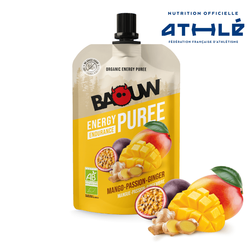 BAOUW Receita Biológica Puré Energético de Manga/Paixão/Gengibre (90g)