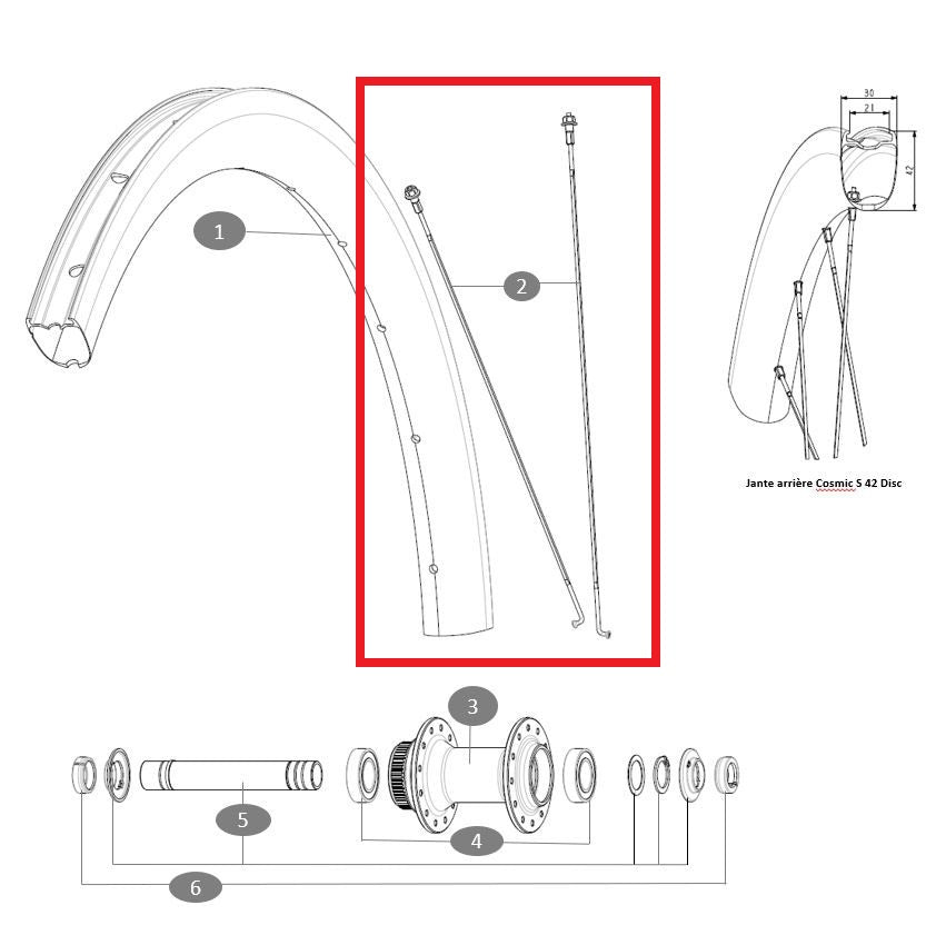 Kit de 12 raios MAVIC COSMIC S42 273mm dianteiro/traseiro