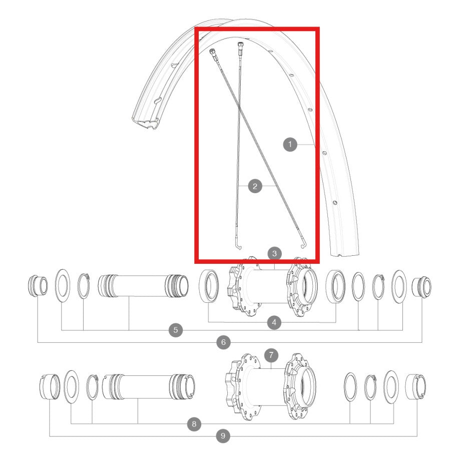 KIT 14 RAIOS MAVIC J CURVADOS EM AÇO 298MM DEEMAX DH 20 29'' + PONTEIRAS EM AÇO PRETO