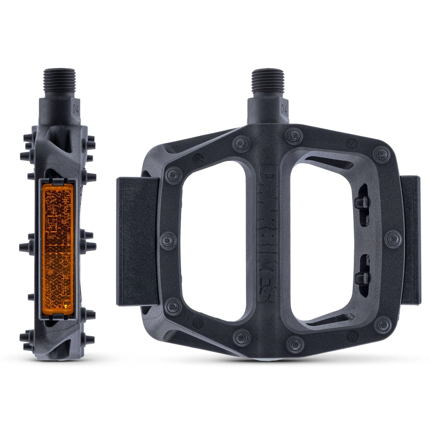 Pedais planos DMR V6 com reflectores Preto