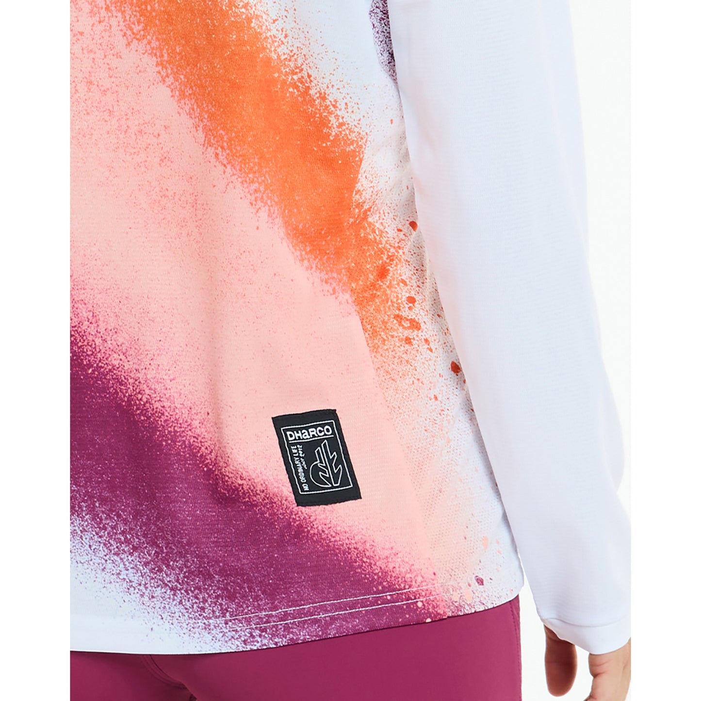 Camisola de manga comprida DHARCO GRAVITY FIREBIRD branca/laranja para mulher