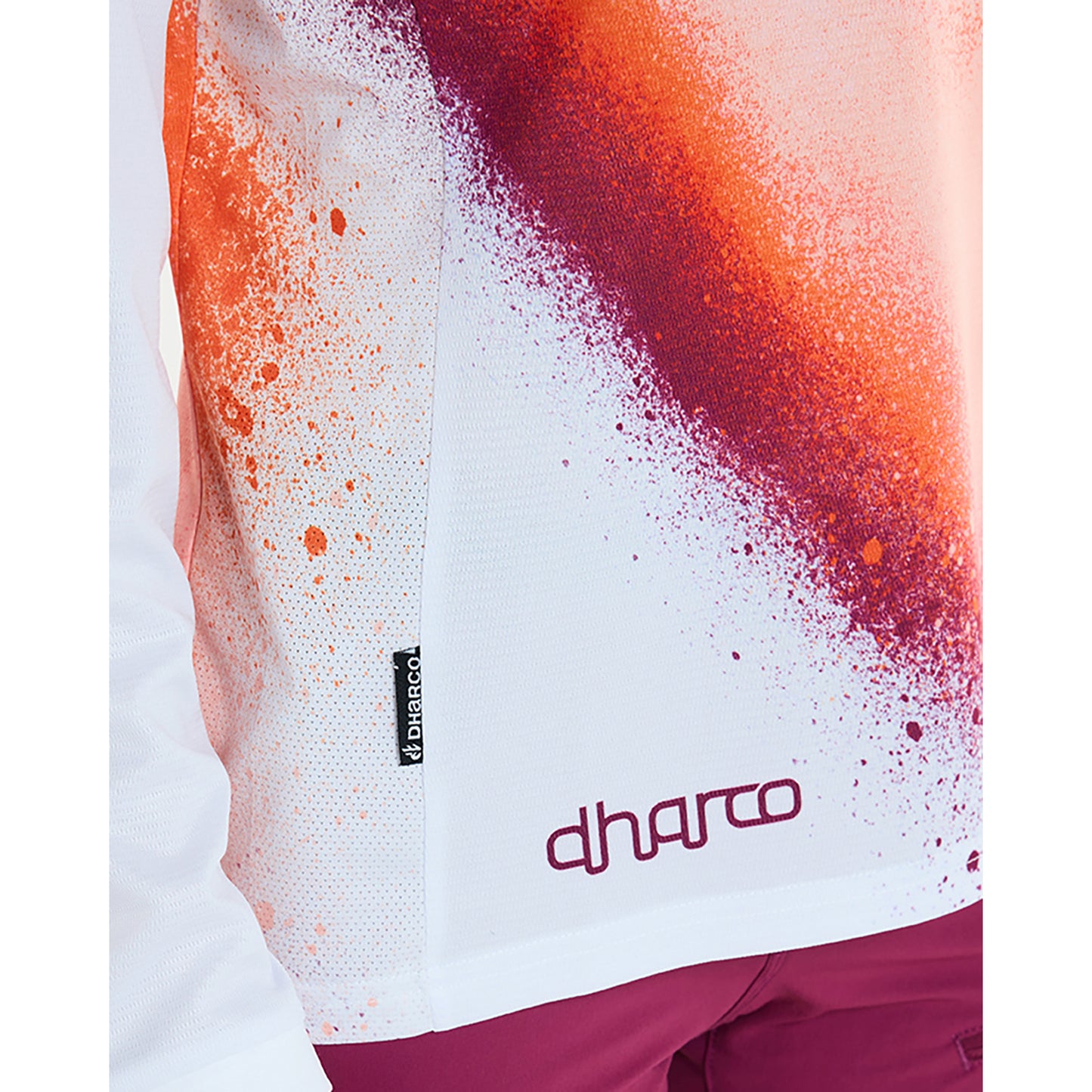 Camisola de manga comprida DHARCO GRAVITY FIREBIRD branca/laranja para mulher