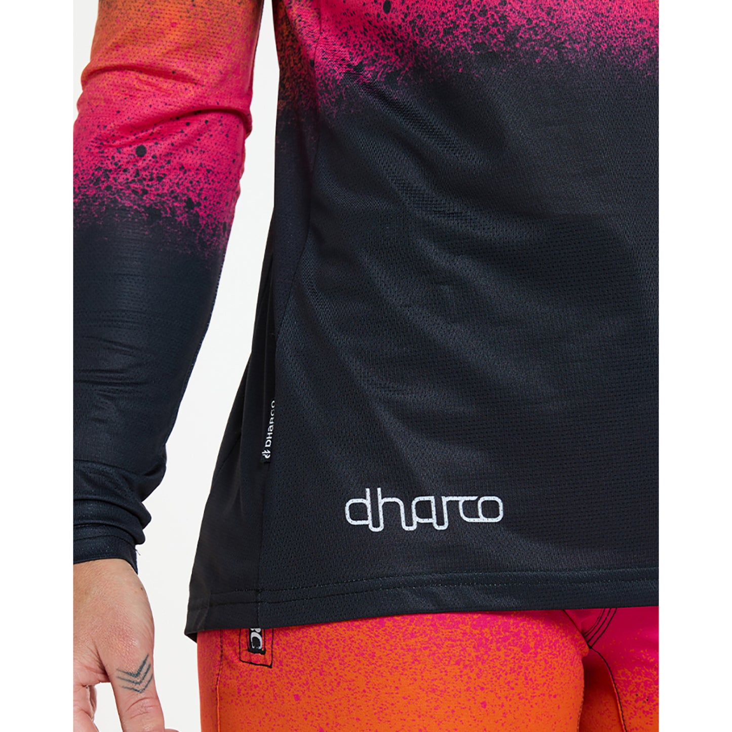 Camisola de manga comprida DHARCO BLACK SNAKE para mulher Preto/Laranja