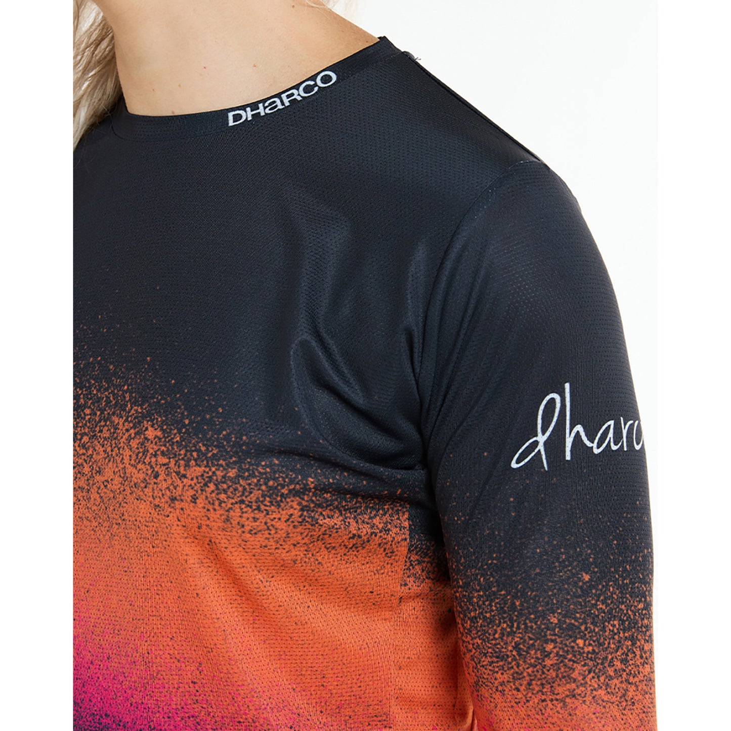 Camisola de manga comprida DHARCO BLACK SNAKE para mulher Preto/Laranja