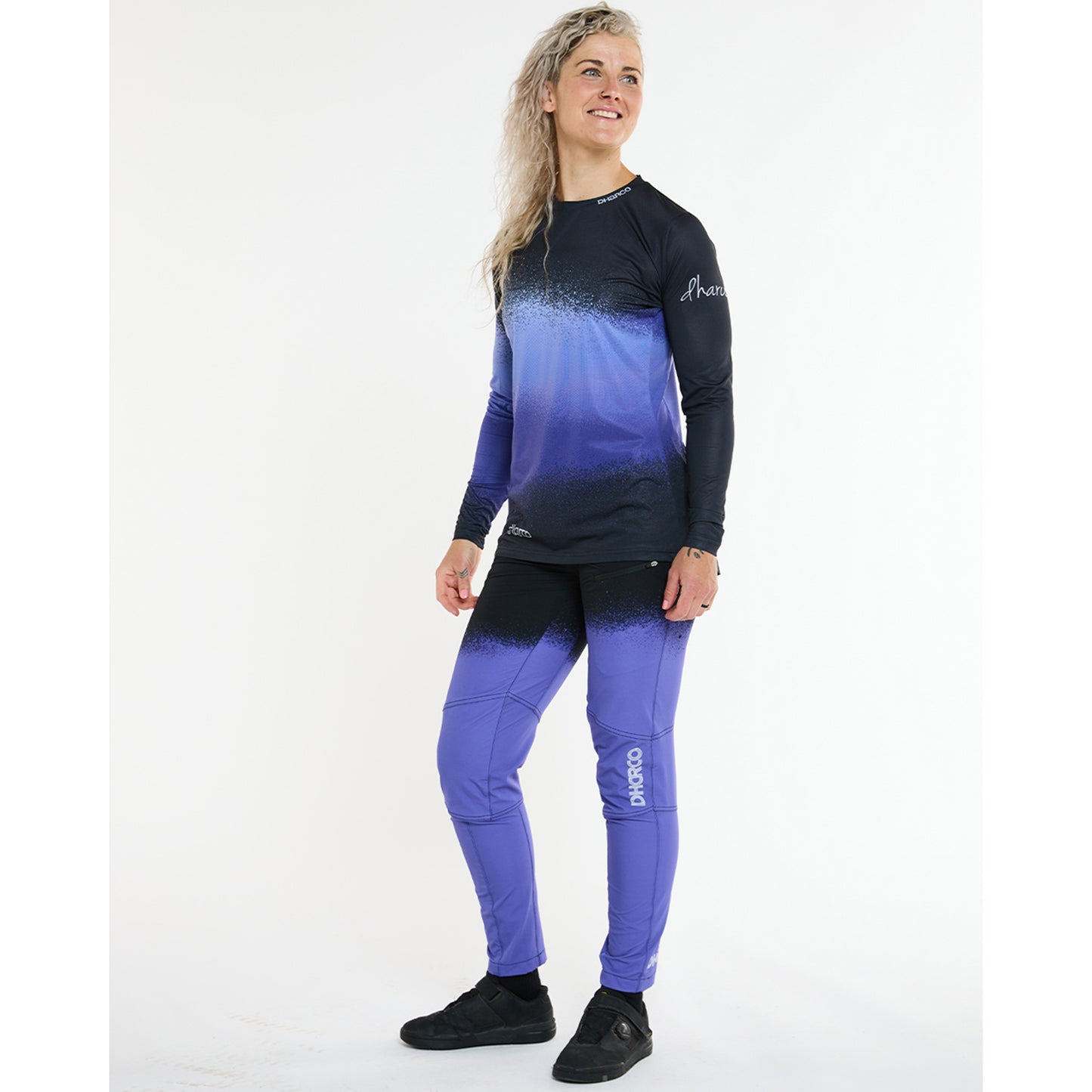 Camisola de manga comprida DHARCO RACE ULTRA VIOLET para mulher Preto/Púrpura