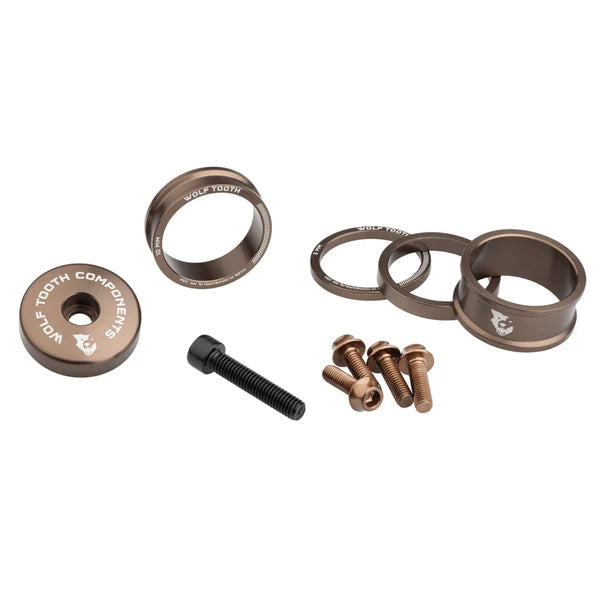 Kit de espaçadores, tampa da haste e parafusos WOLFTOOTH BLING KIT Expresso