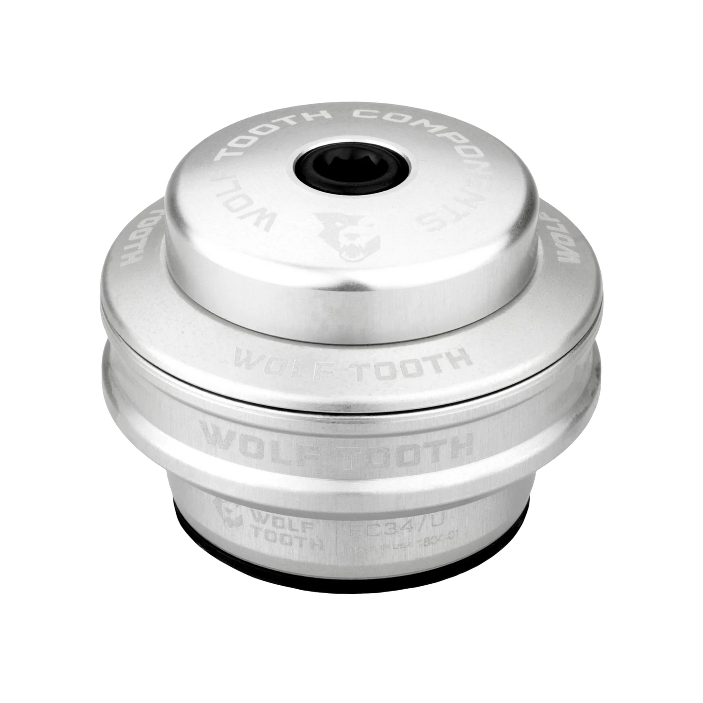Caixa de direção alta para conjunto de direção externo WOLF TOOTH PREMIUM 1"1/8 EC34 Stack 16 mm Prateado