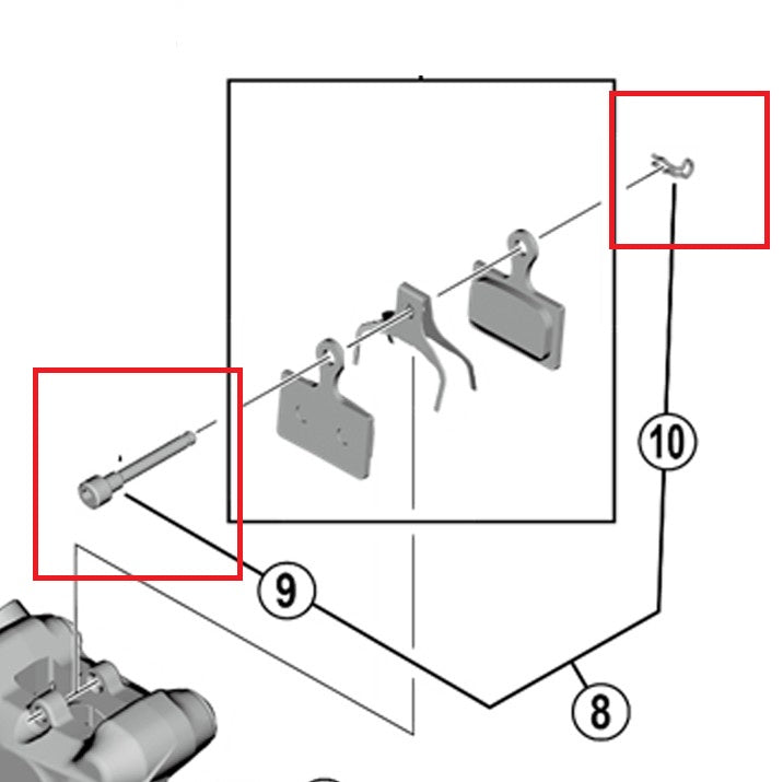 Pino e anel de retenção SHIMANO BR-RX820/RX410/R8170/M7100/M7110/R7170