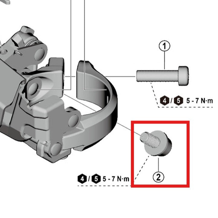 Parafuso de fixação do cabo SHIMANO FD-U8010/U6010 (M5x9.2)