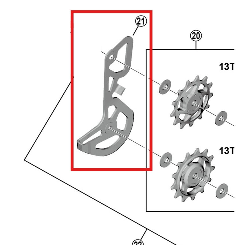 Forquilha interna SHIMANO tipo GS RD-M8100