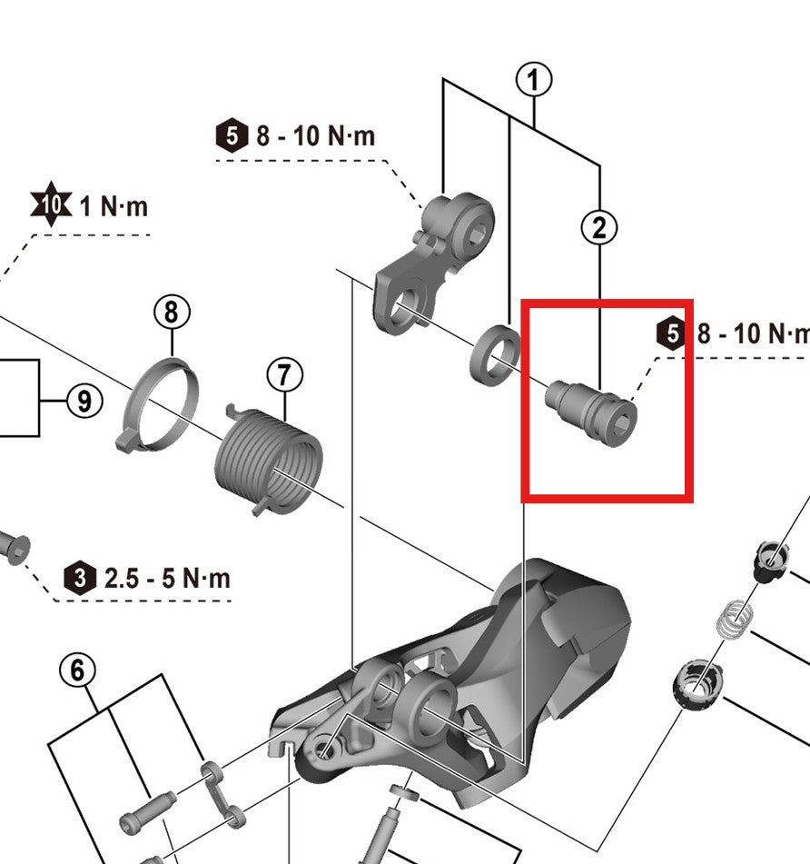 Parafuso de montagem do suporte do desviador traseiro SHIMANO RD-R7000