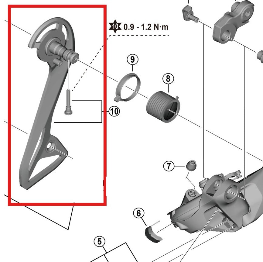 SHIMANO RD-R8150 Forquilha Ext e parafusos de montagem