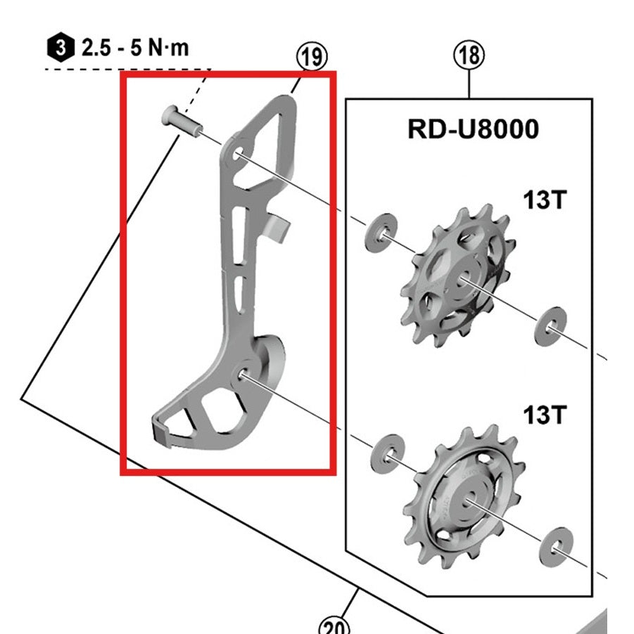 SHIMANO RD-U8000/U6000 GS Gaiola do desviador traseiro interna