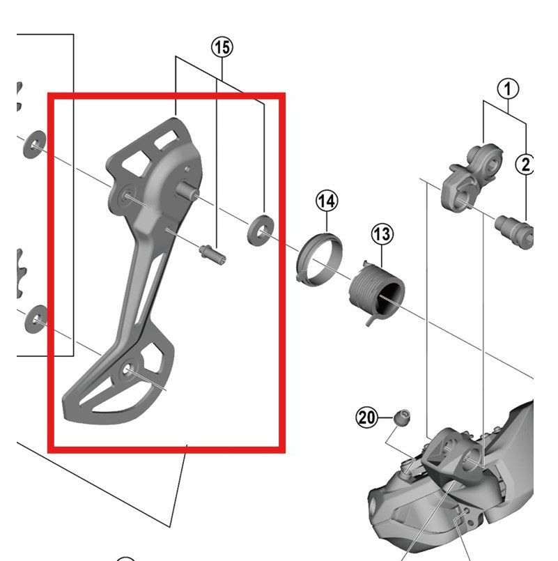 SGS SHIMANO RD-M8150-11 Forquilha externa