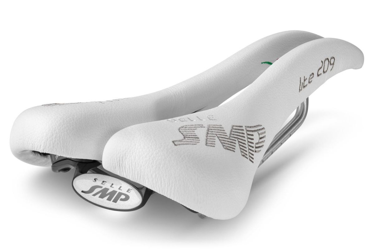 Selim SMP LITE 209 Largura 139 mm Carris em aço inoxidável Branco