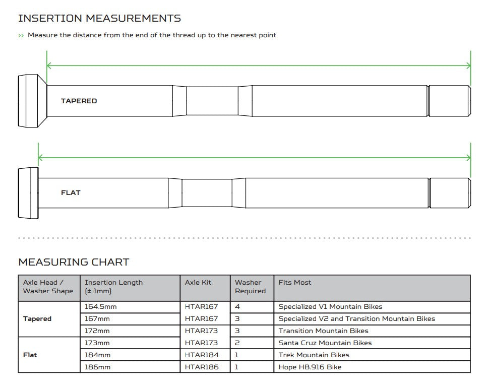 Eixo da roda traseira HOPE 172-173mm #HTAR173 fumado