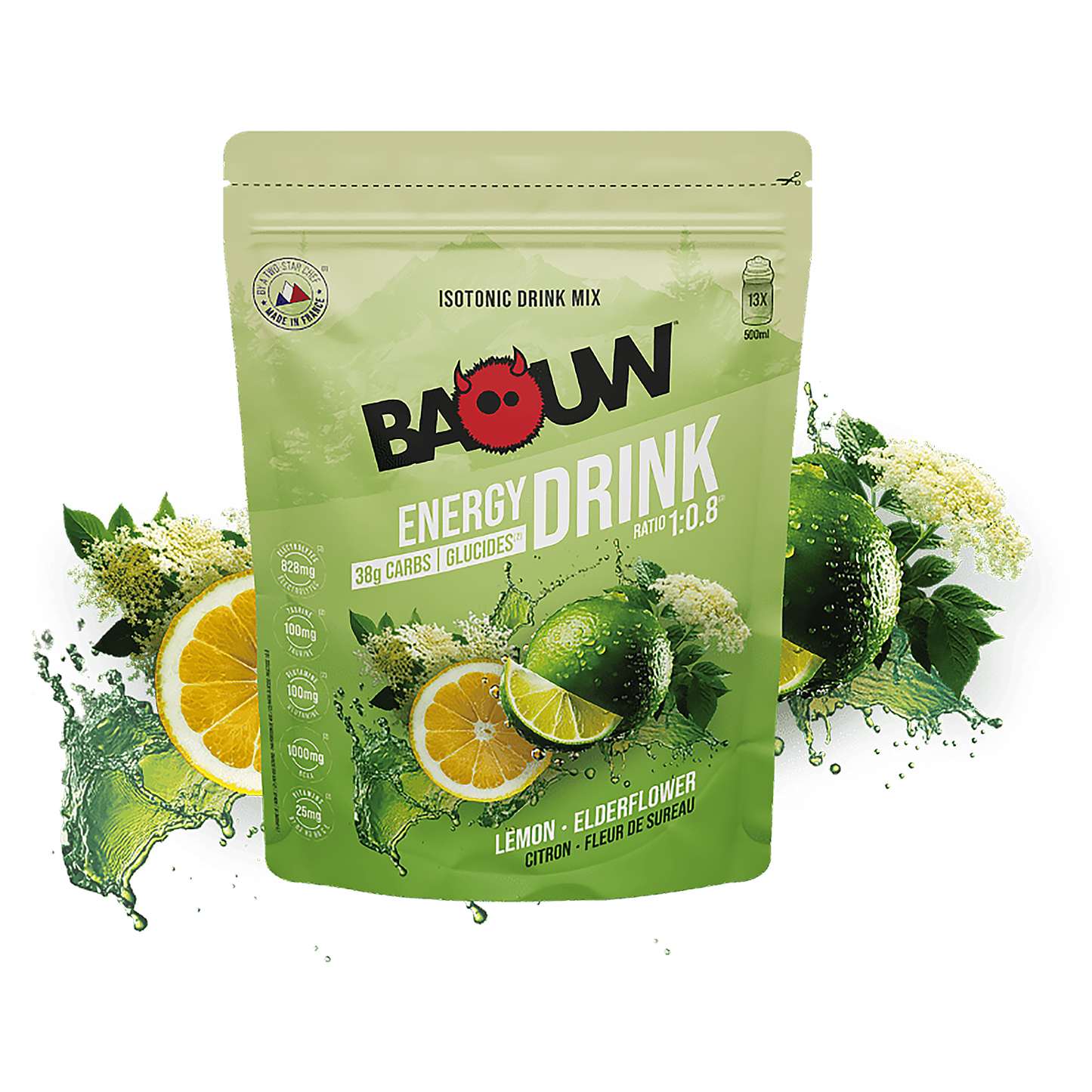 BAOUW ISOTONIC Bebida energética (585 g) Limão e sabugueiro