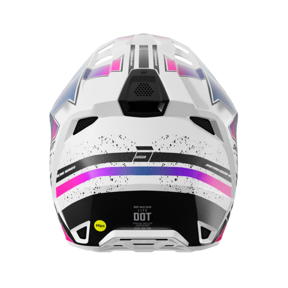 Casque BMX SHOT LITE Racing White Pink Pearly