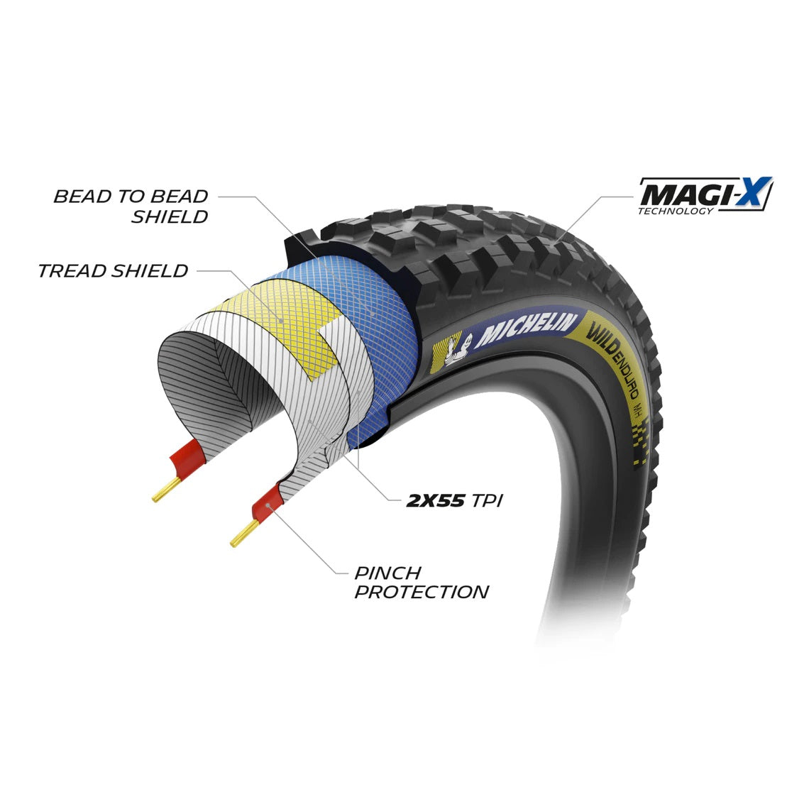 Michelin Wild Enduro MS Racing Line 29x2.40 Pneus flexíveis prontos para câmara