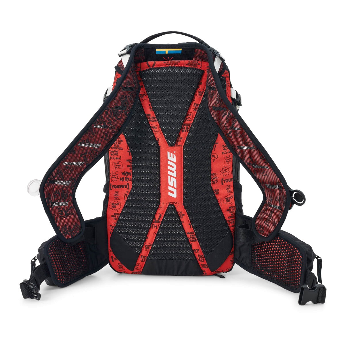 Mochila USWE FLOW 16 L com proteção dorsal integrada Preto/Vermelho