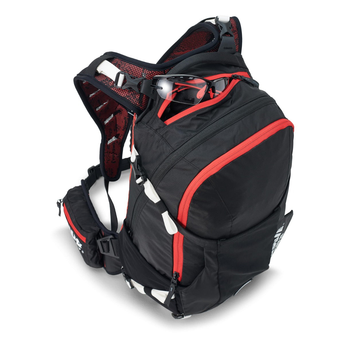 Mochila USWE FLOW 16 L com proteção dorsal integrada Preto/Vermelho