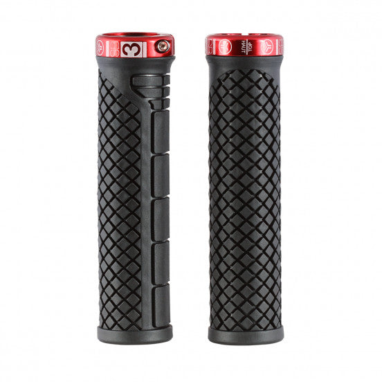 Punhos SB3 SHARK Lock-On 132 mm Preto/Vermelho