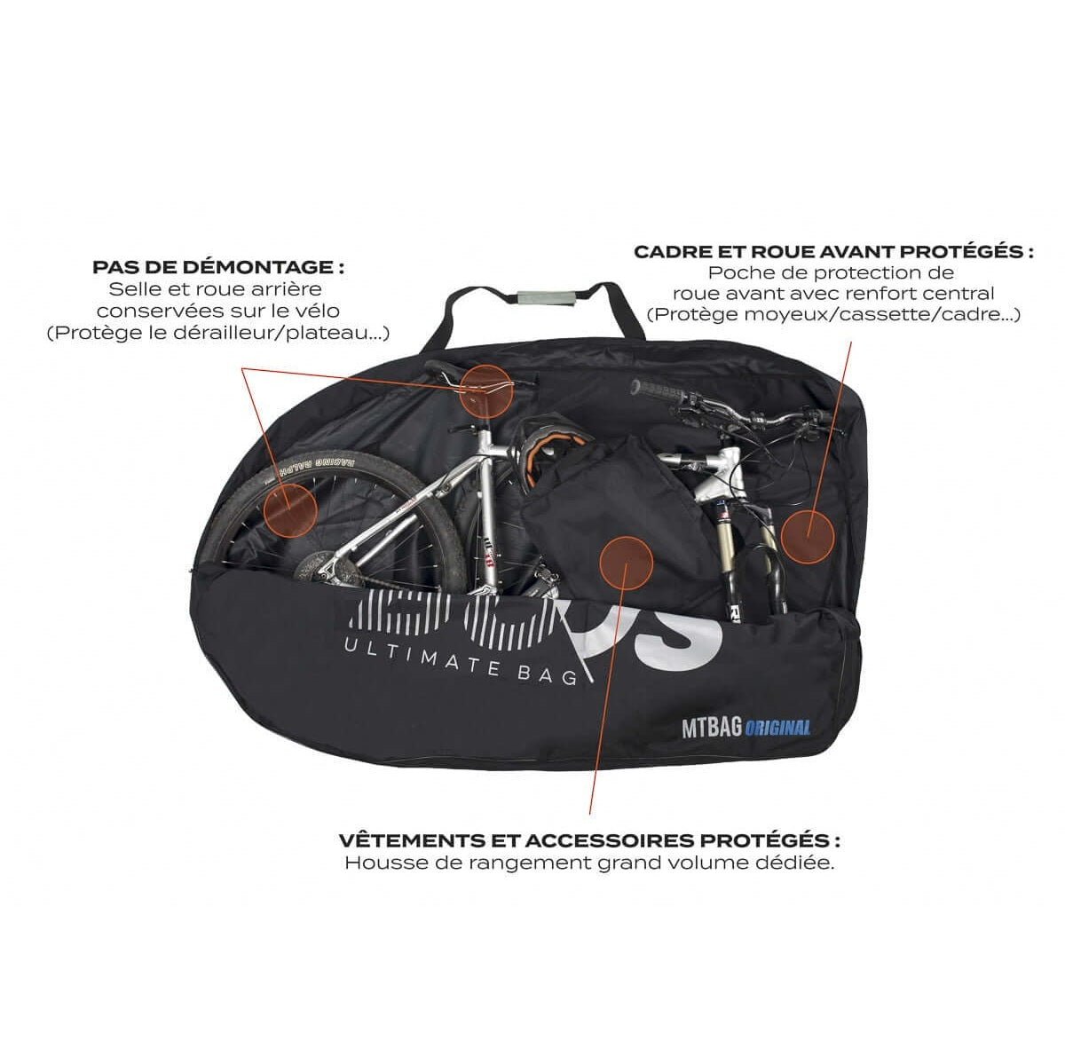 BUDS MTBAG ORIGINAL Capa para bicicleta preta