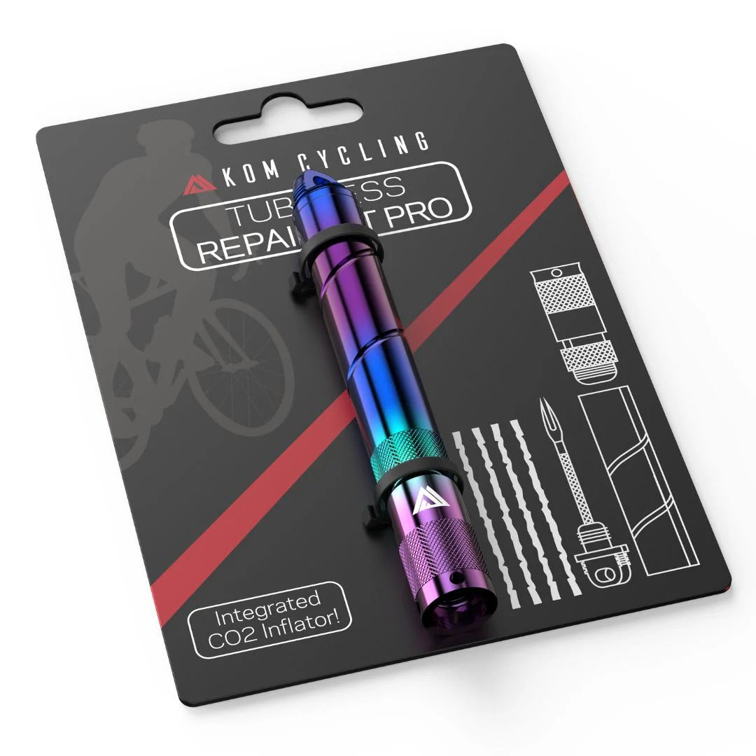 Kit de reparação Tubeless PRO Iridescent da KOM CYCLING